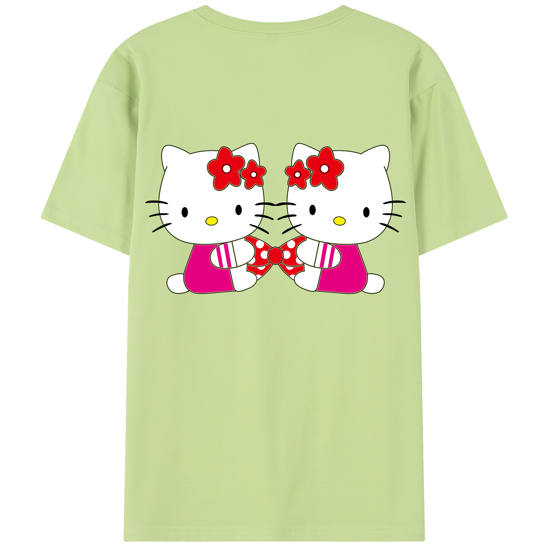 （画像用） Hello Kitty ハローキティ 綿100％半袖Tシャツ（背面プリント）